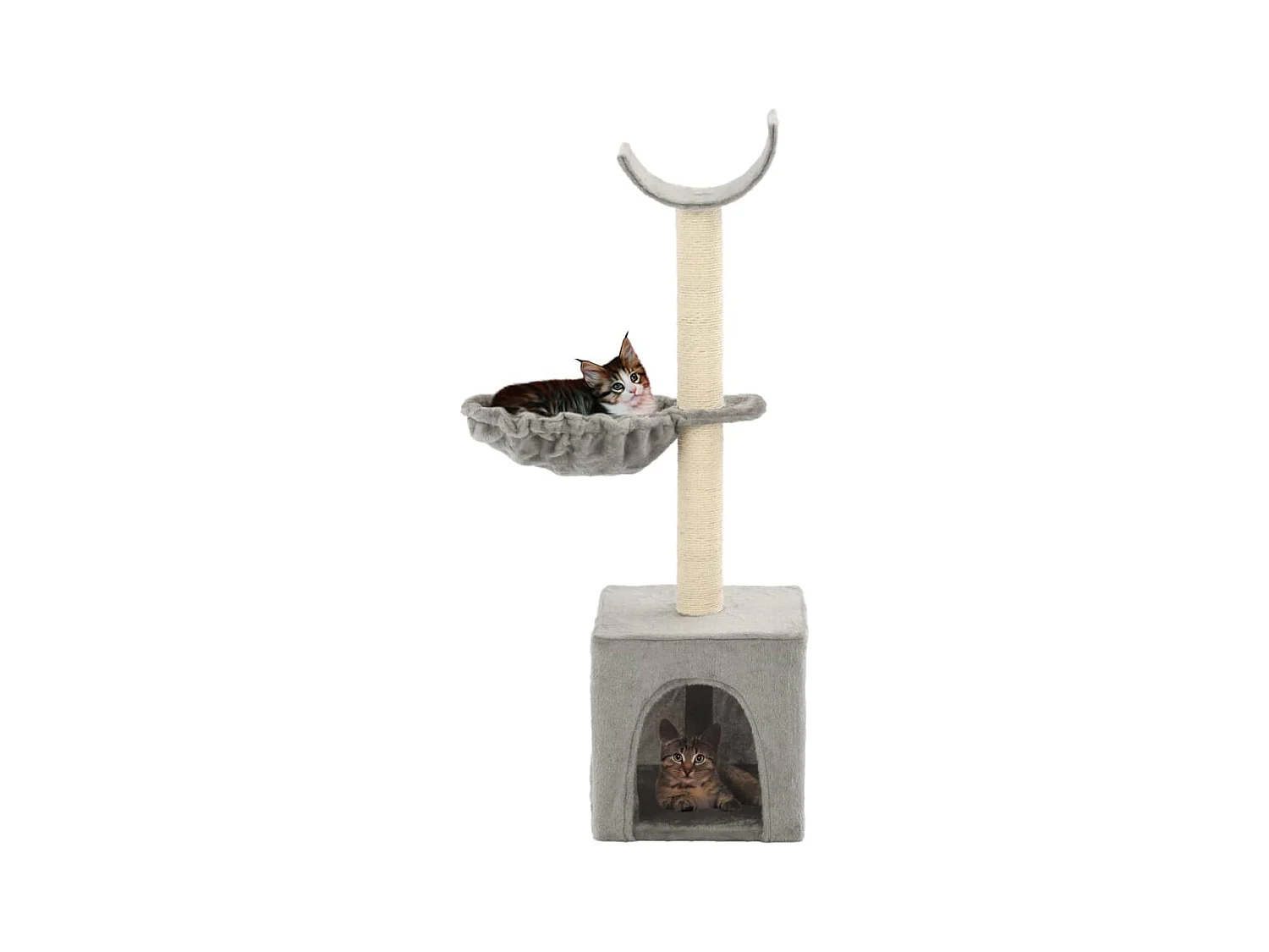 Elvren  Arbre à chat avec griffoirs en sisal 105 cm Gris