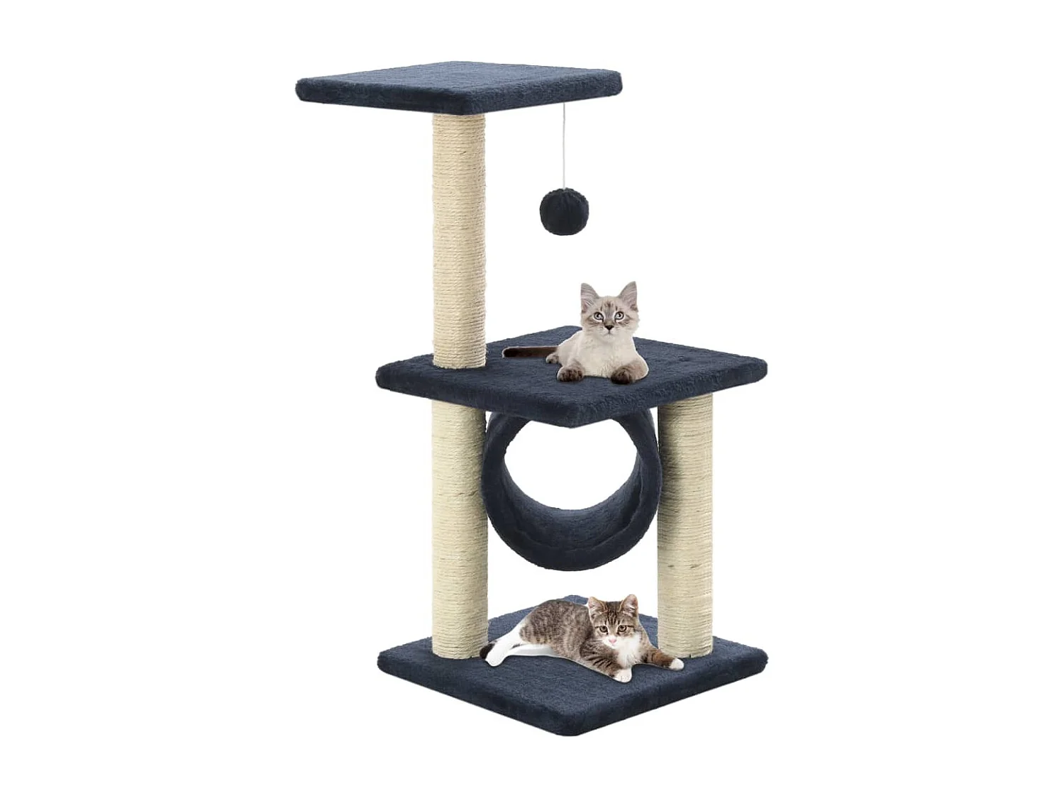 Colen  Arbre à chat avec griffoirs en sisal 65 cm Bleu foncé