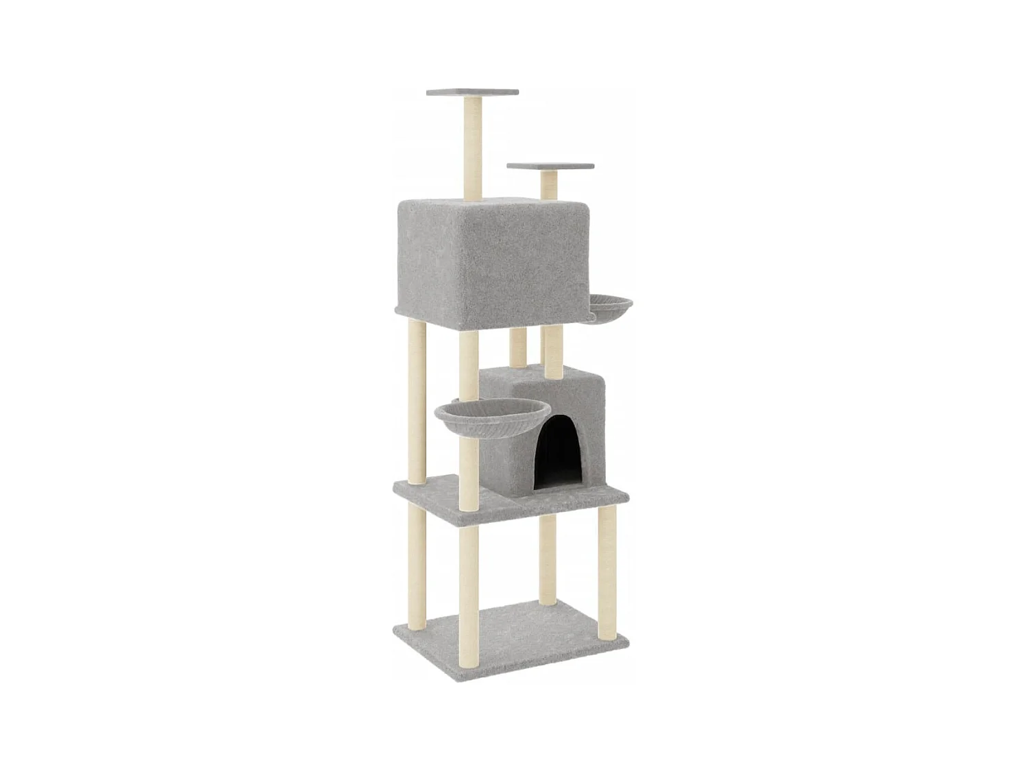 Wibo  Rascador para gatos con postes de sisal gris claro 180 cm