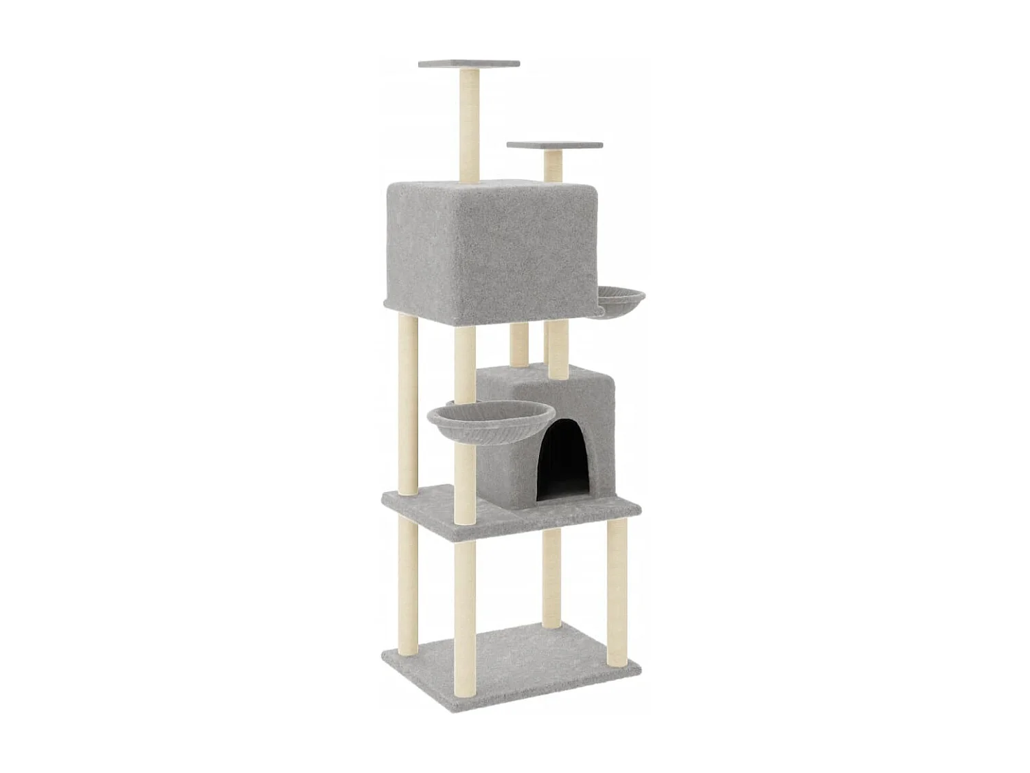 Wibo  Arbre à chat avec griffoirs en sisal Gris clair 180 cm