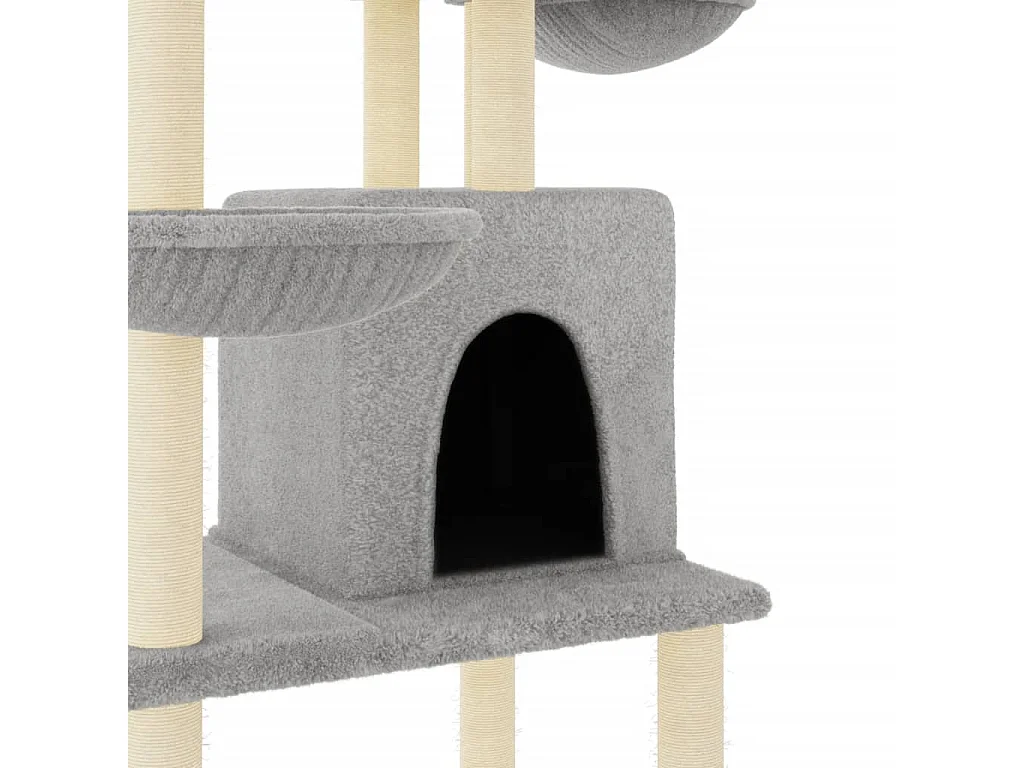 Wibo  Arbre à chat avec griffoirs en sisal Gris clair 180 cm