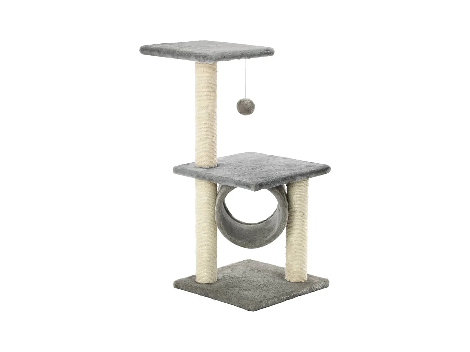 Colen  Arbre à chat avec griffoirs en sisal 65 cm Gris