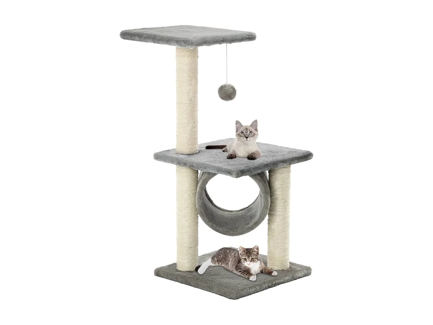 Colen  Arbre à chat avec griffoirs en sisal 65 cm Gris
