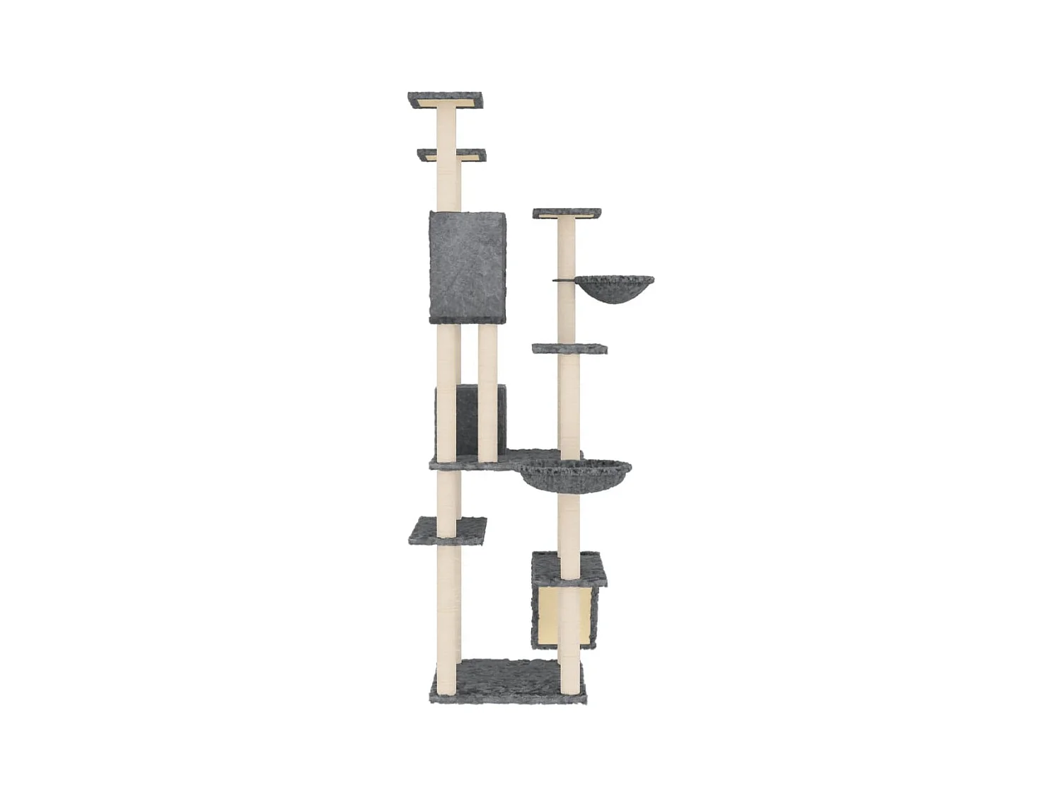 Teresa Paz  Arbre à chat avec griffoirs en sisal Gris foncé 191 cm