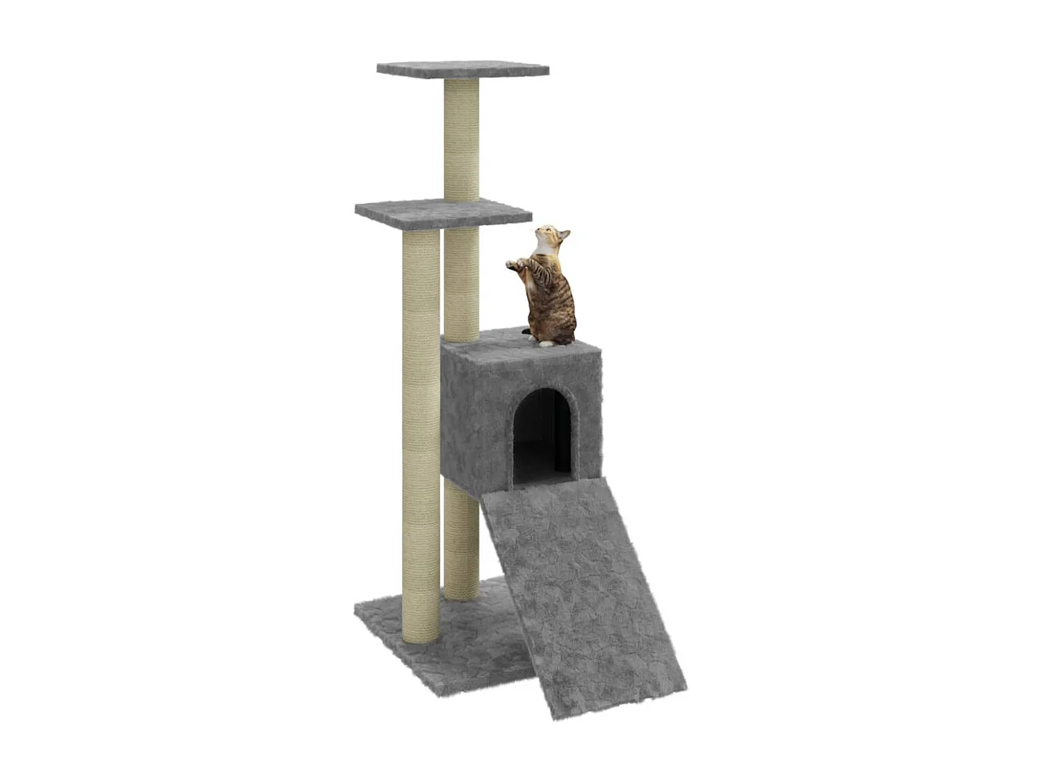 Dragør  Arbre à chat avec griffoirs en sisal Gris clair 92 cm