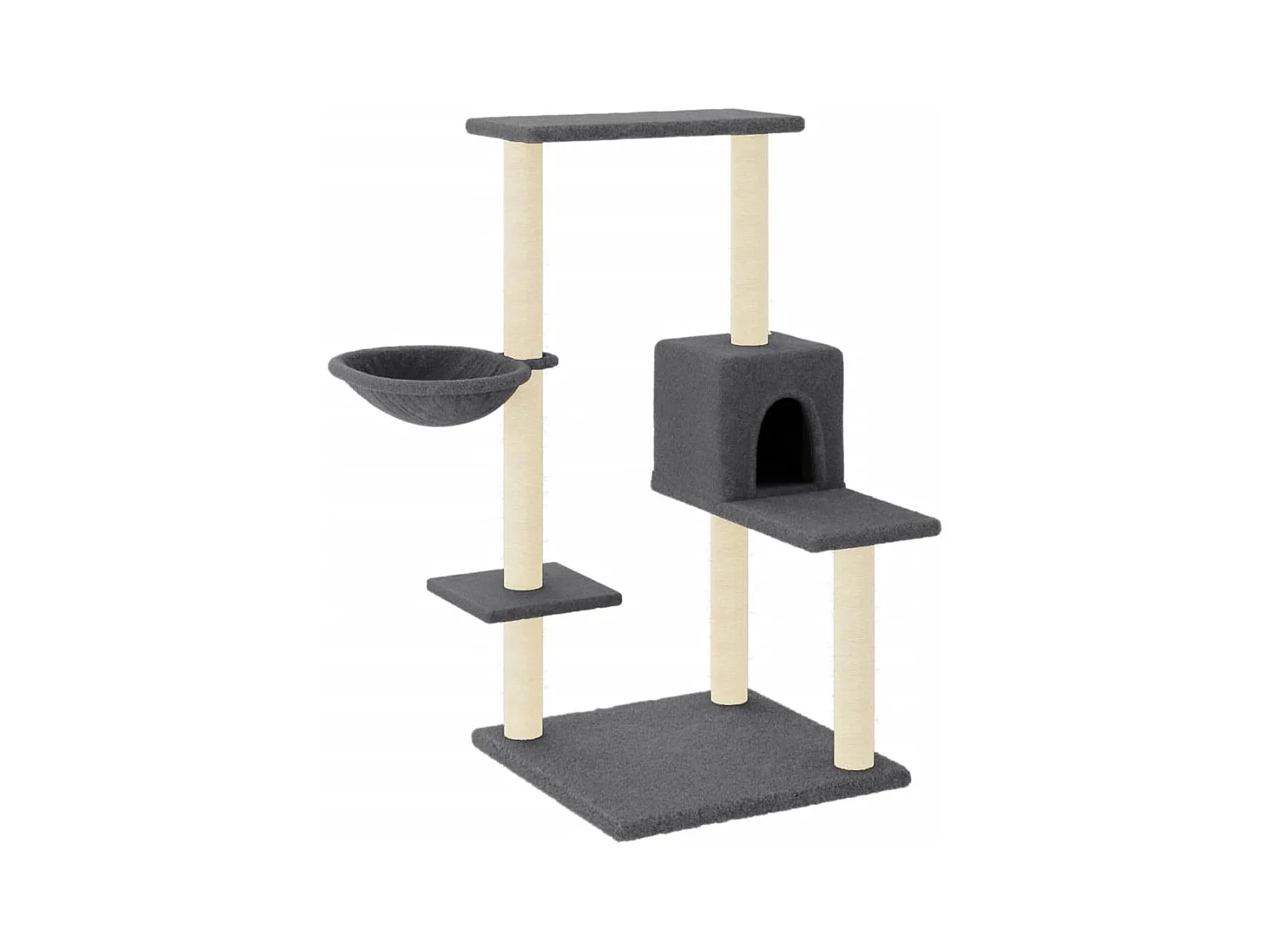 Jorva  Arbre à chat avec griffoirs en sisal gris foncé 95 cm