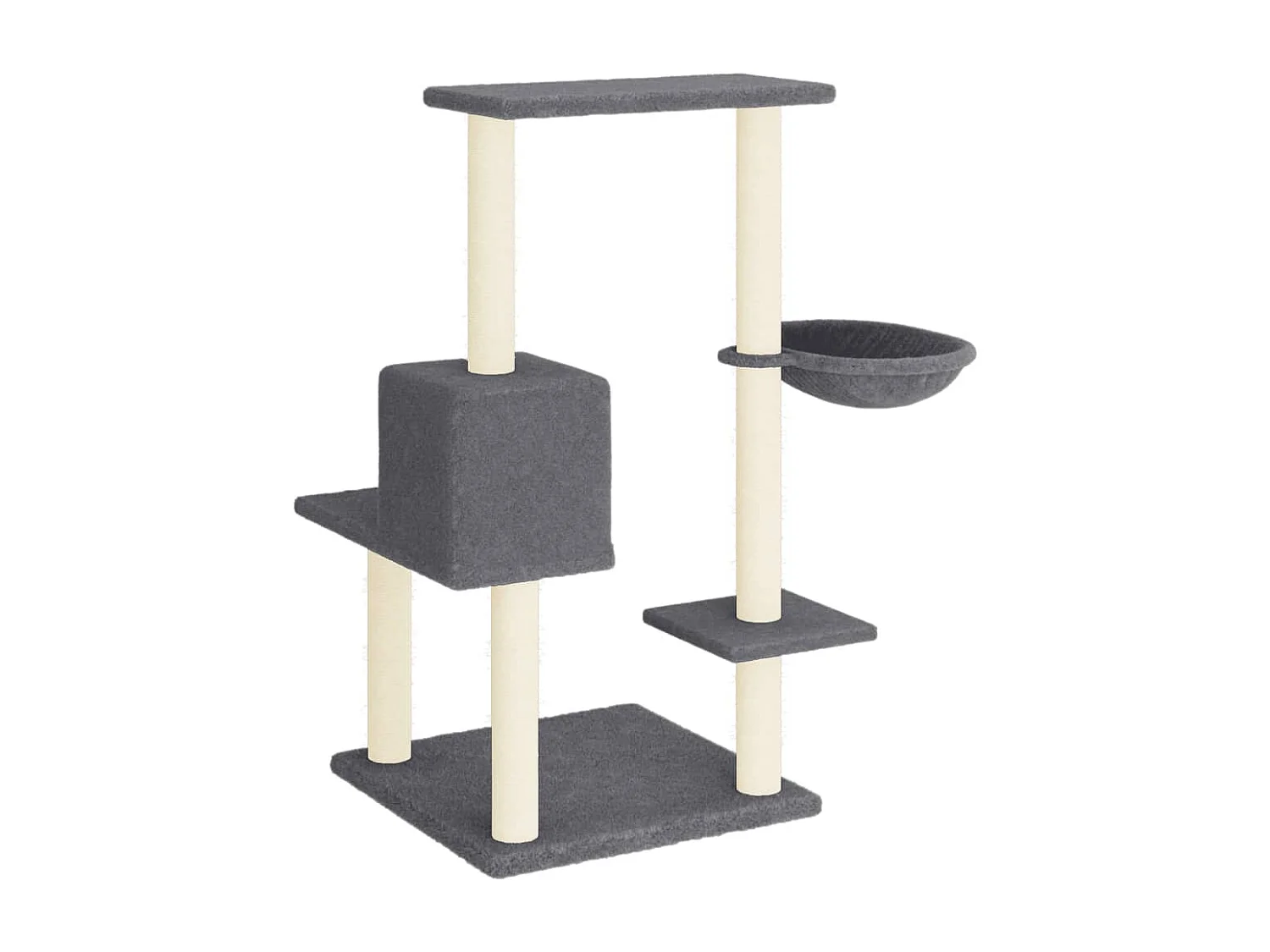 Jorva  Arbre à chat avec griffoirs en sisal gris foncé 95 cm