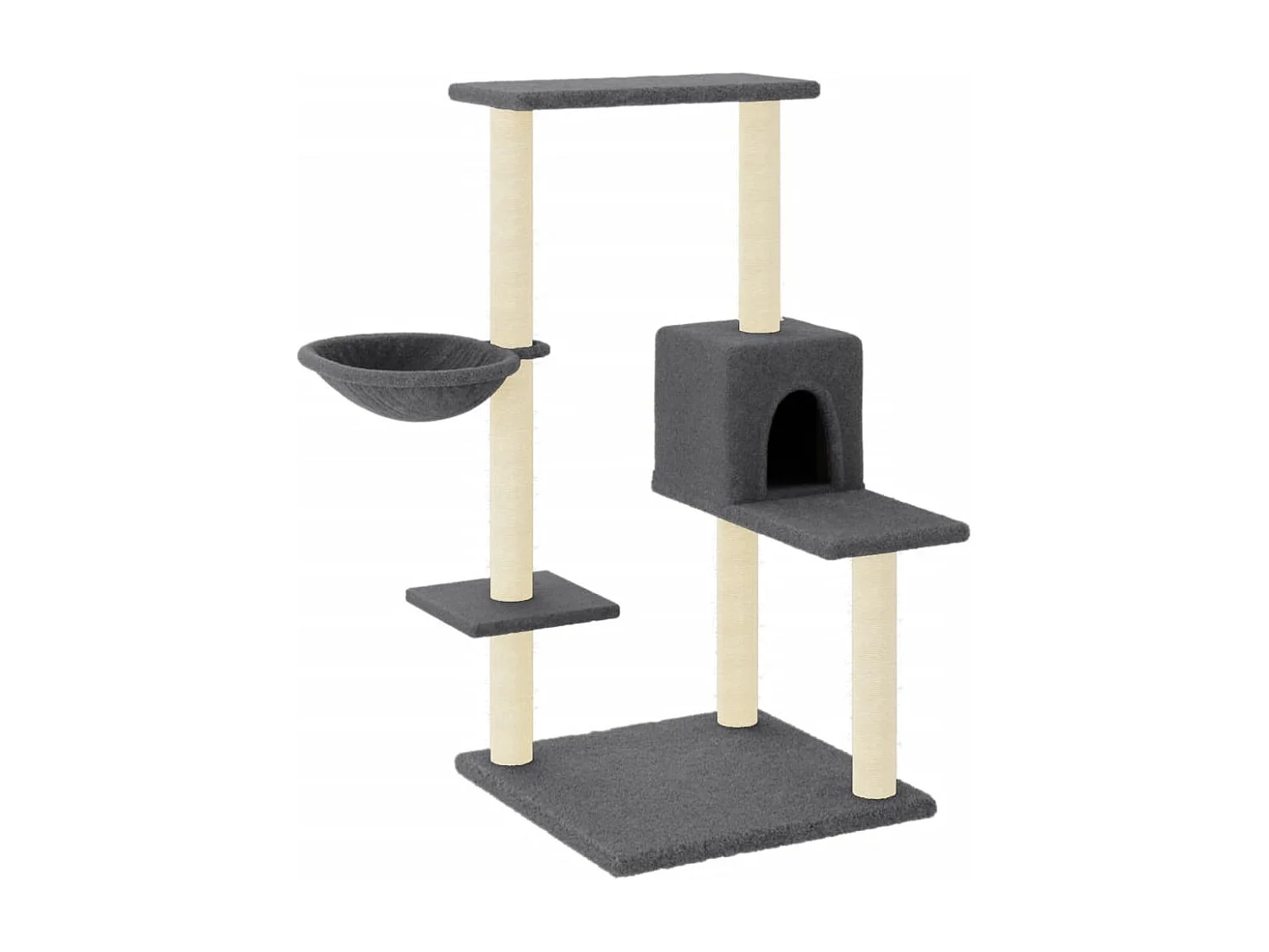 Jorva  Arbre à chat avec griffoirs en sisal gris foncé 95 cm