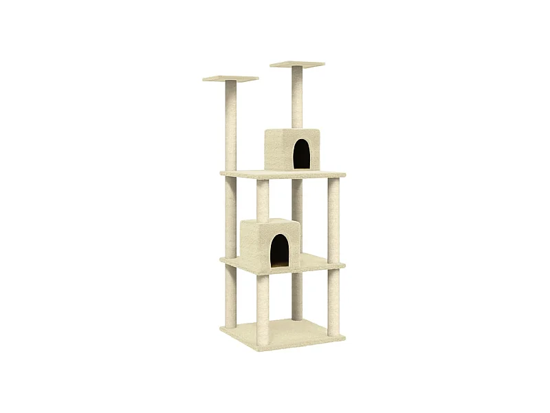 Chiefland  Arbre à chat avec griffoirs en sisal Crème 141 cm