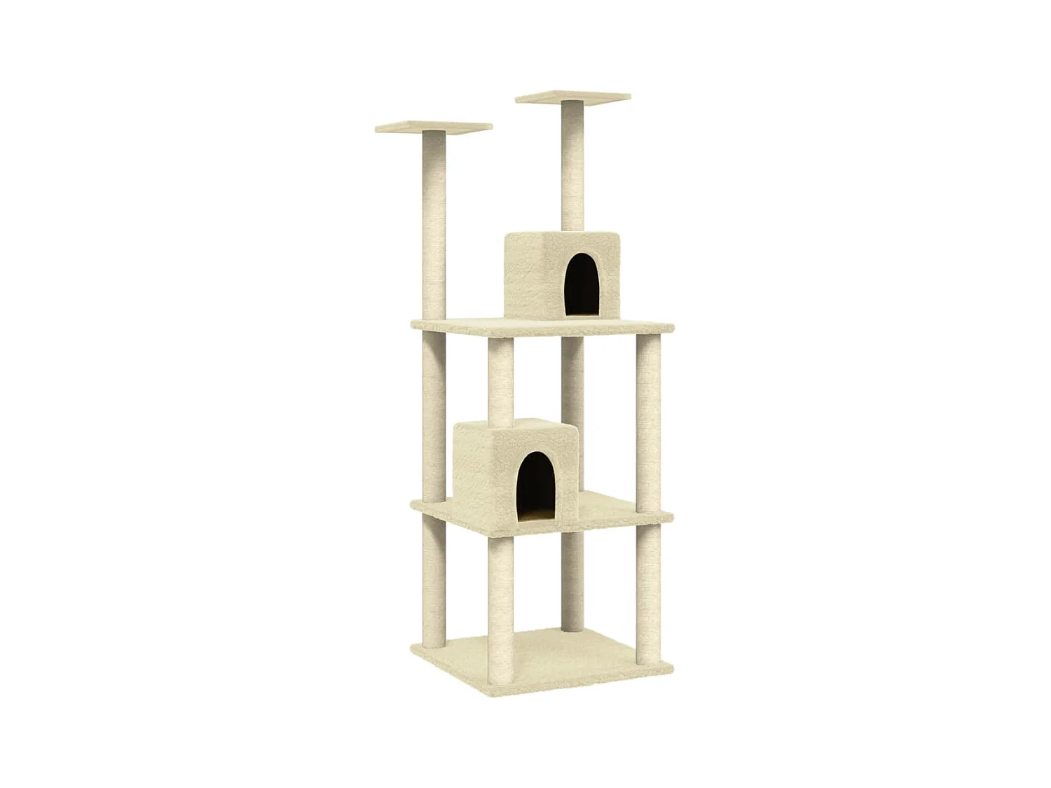 Chiefland  Arbre à chat avec griffoirs en sisal Crème 141 cm
