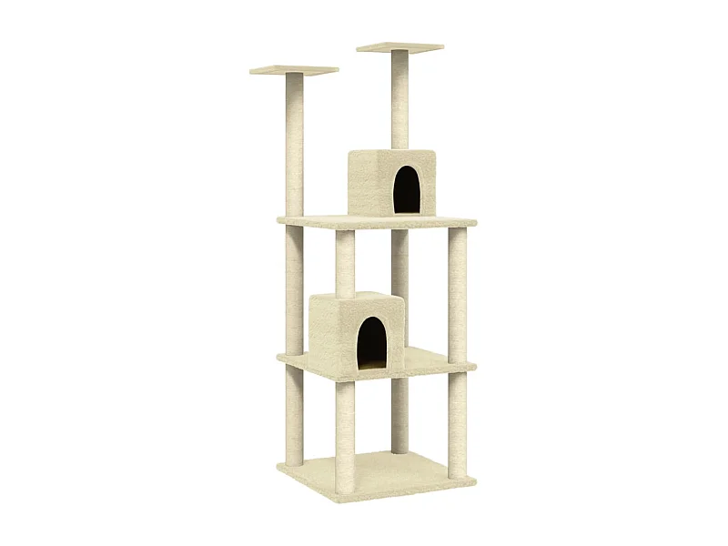 Chiefland  Arbre à chat avec griffoirs en sisal Crème 141 cm