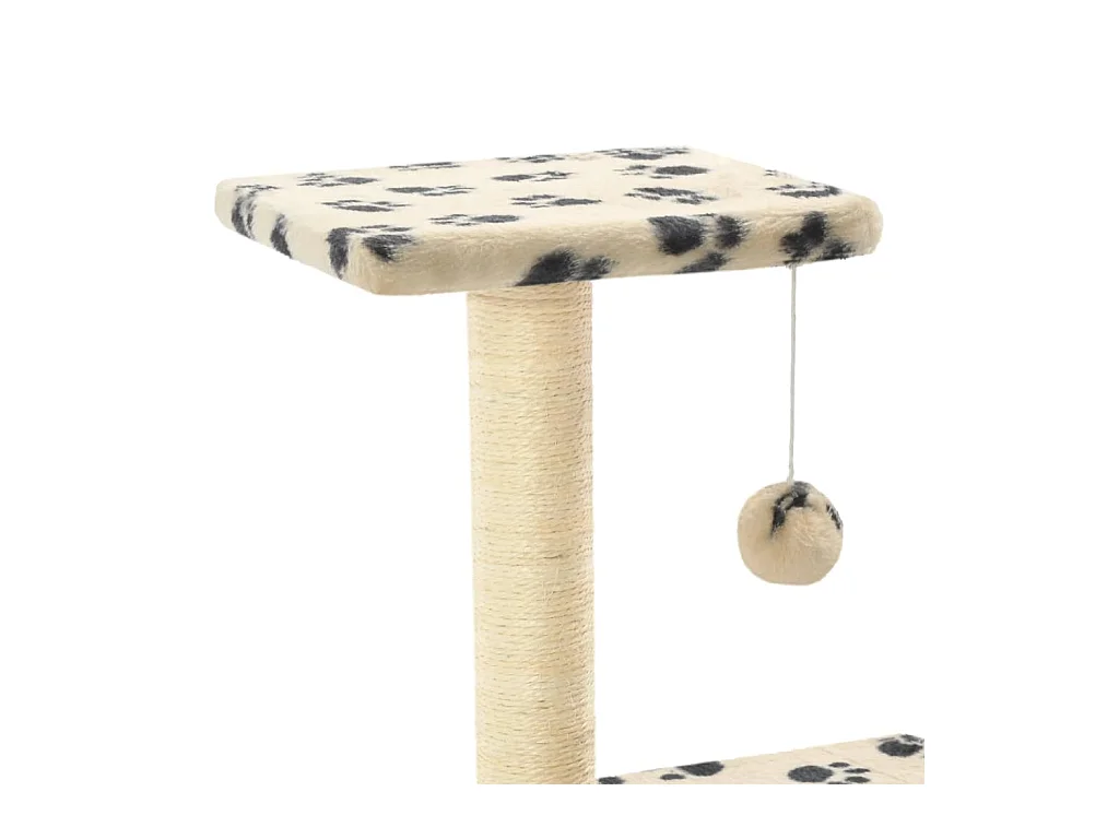 Colen  Arbre à chat avec griffoirs en sisal 65 cm Beige Motif pattes