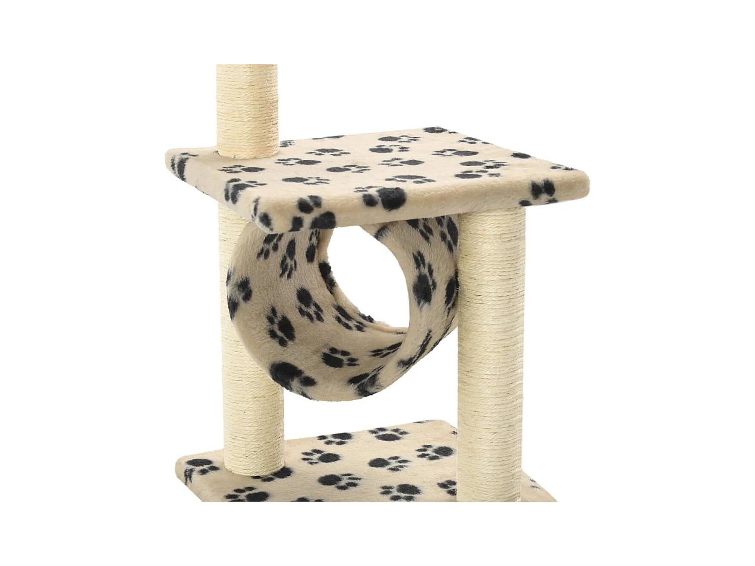 Colen  Arbre à chat avec griffoirs en sisal 65 cm Beige Motif pattes