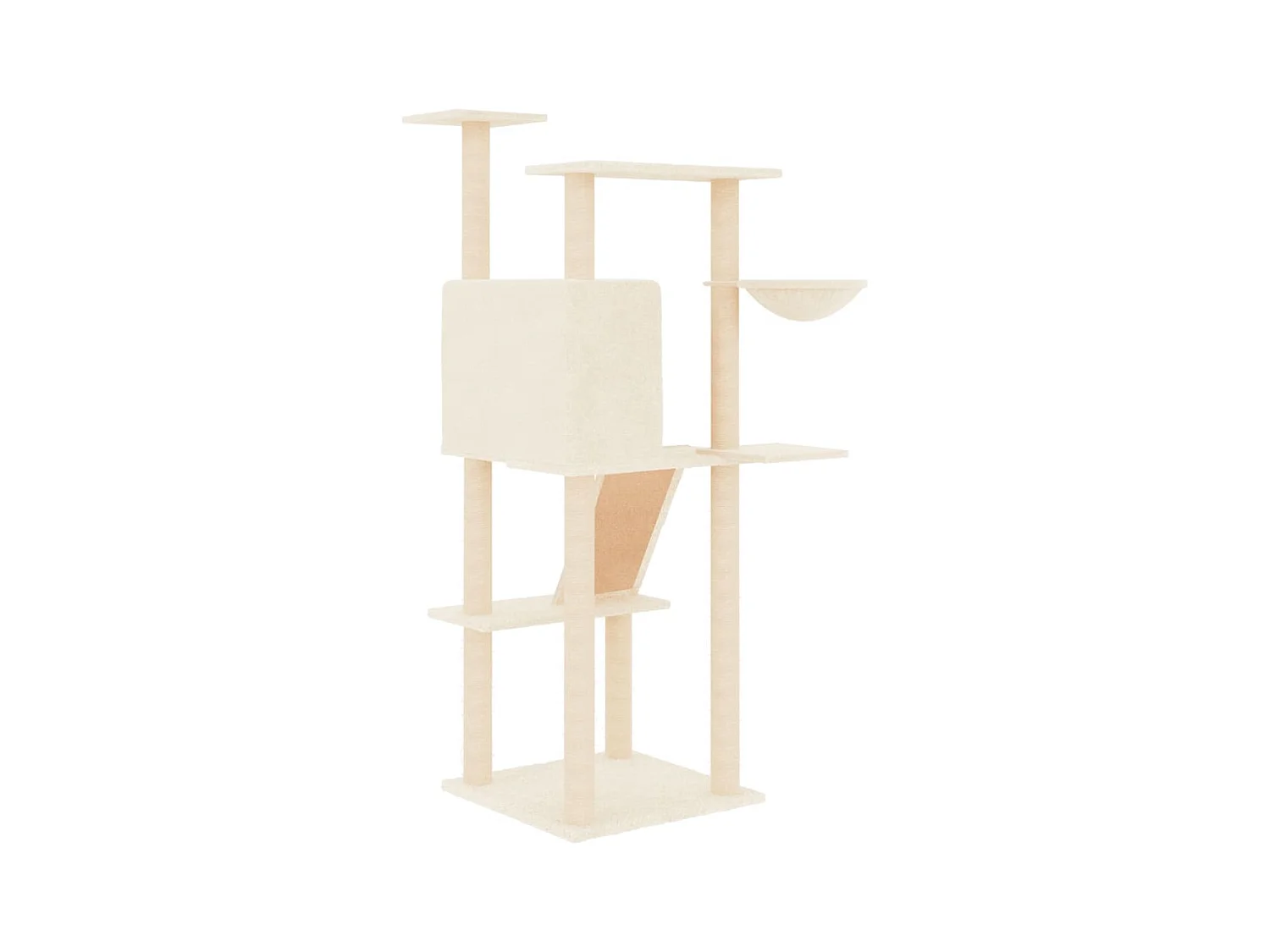 Nyfja  Arbre à chat avec griffoirs en sisal crème 143 cm