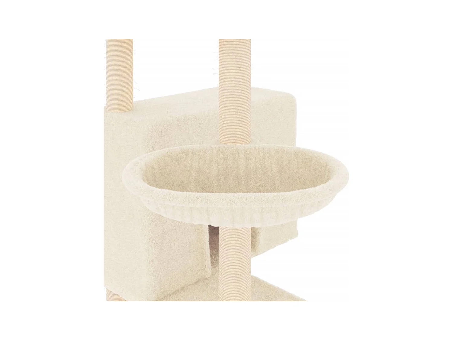 Nyfja  Arbre à chat avec griffoirs en sisal crème 143 cm