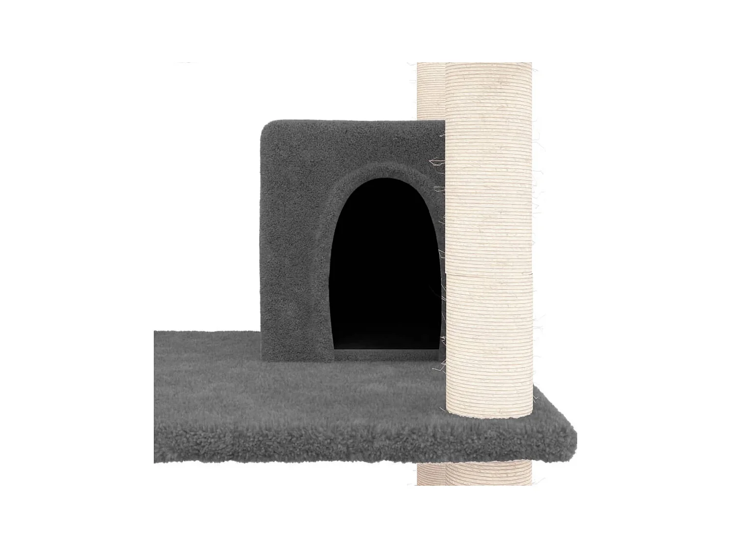 Moss  Arbre à chat avec griffoirs en sisal Gris foncé 162 cm