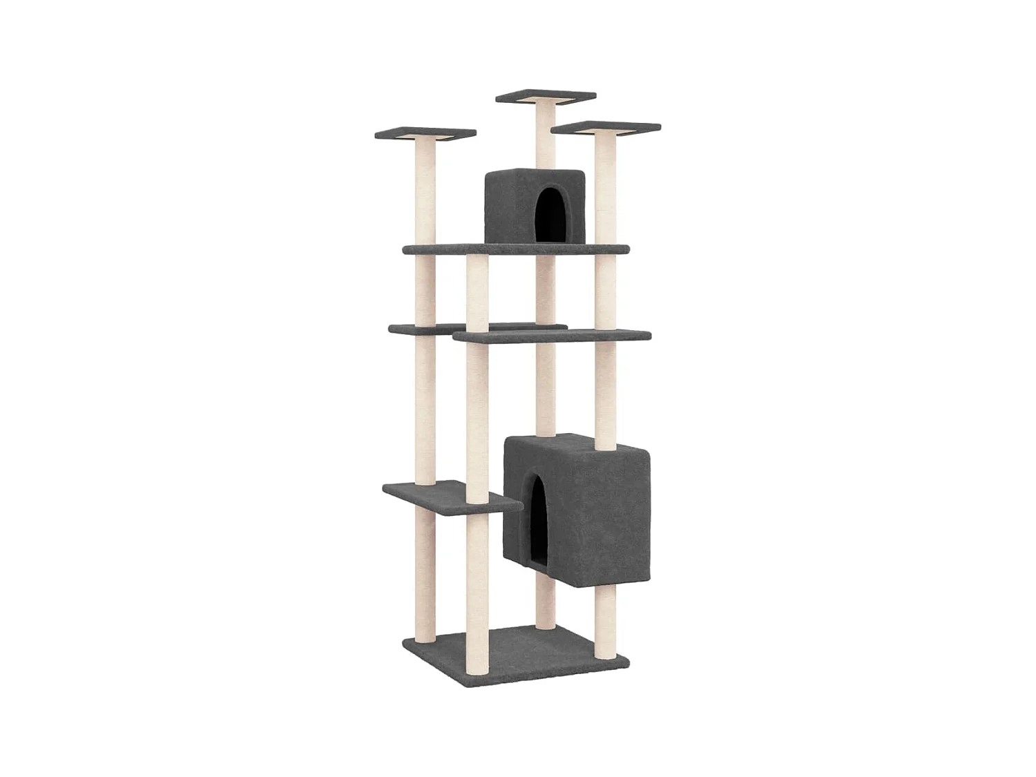 Moss  Arbre à chat avec griffoirs en sisal Gris foncé 162 cm