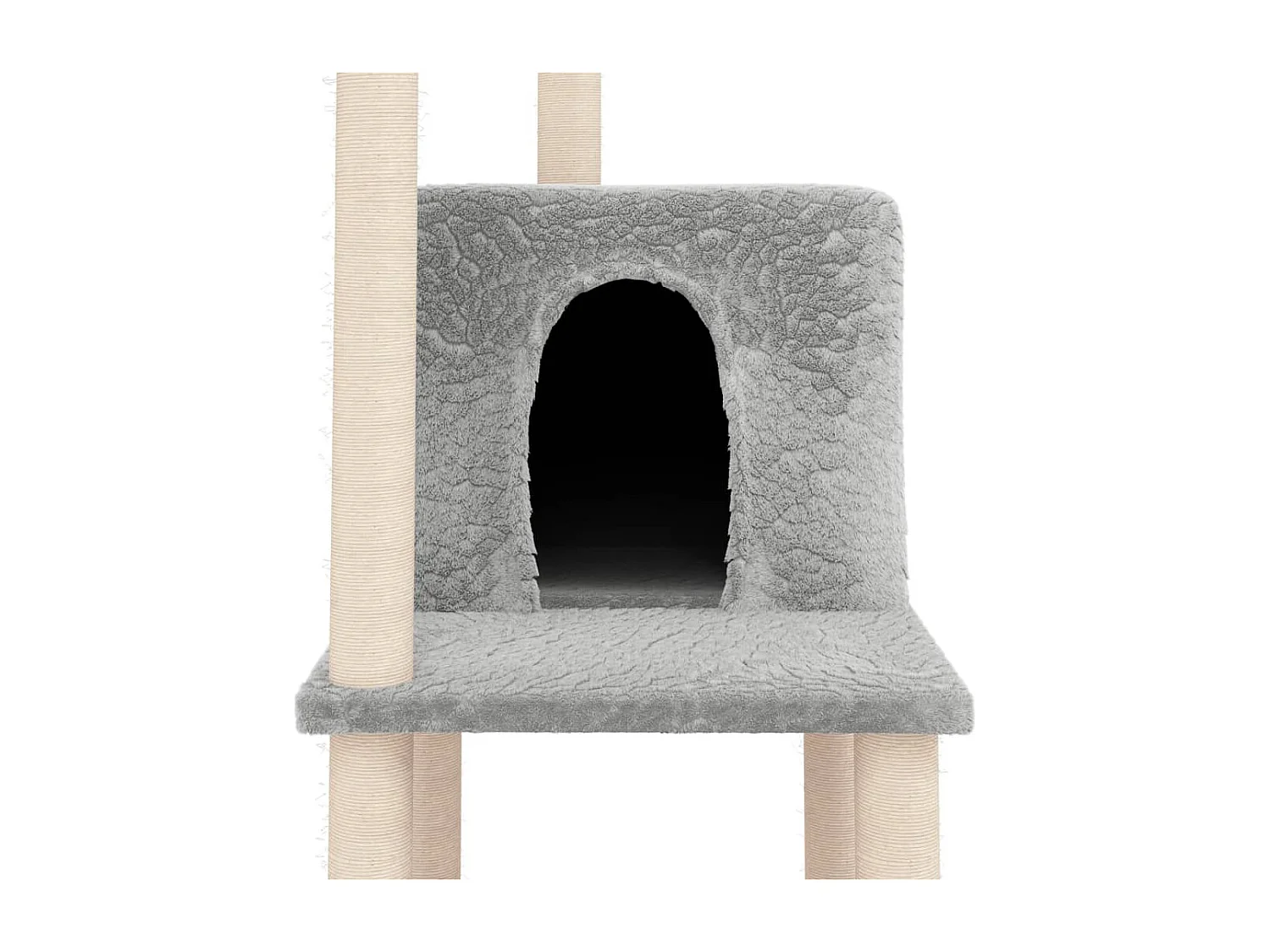 Gro Sofie  Arbre à chat avec griffoirs en sisal Gris clair 144,5 cm