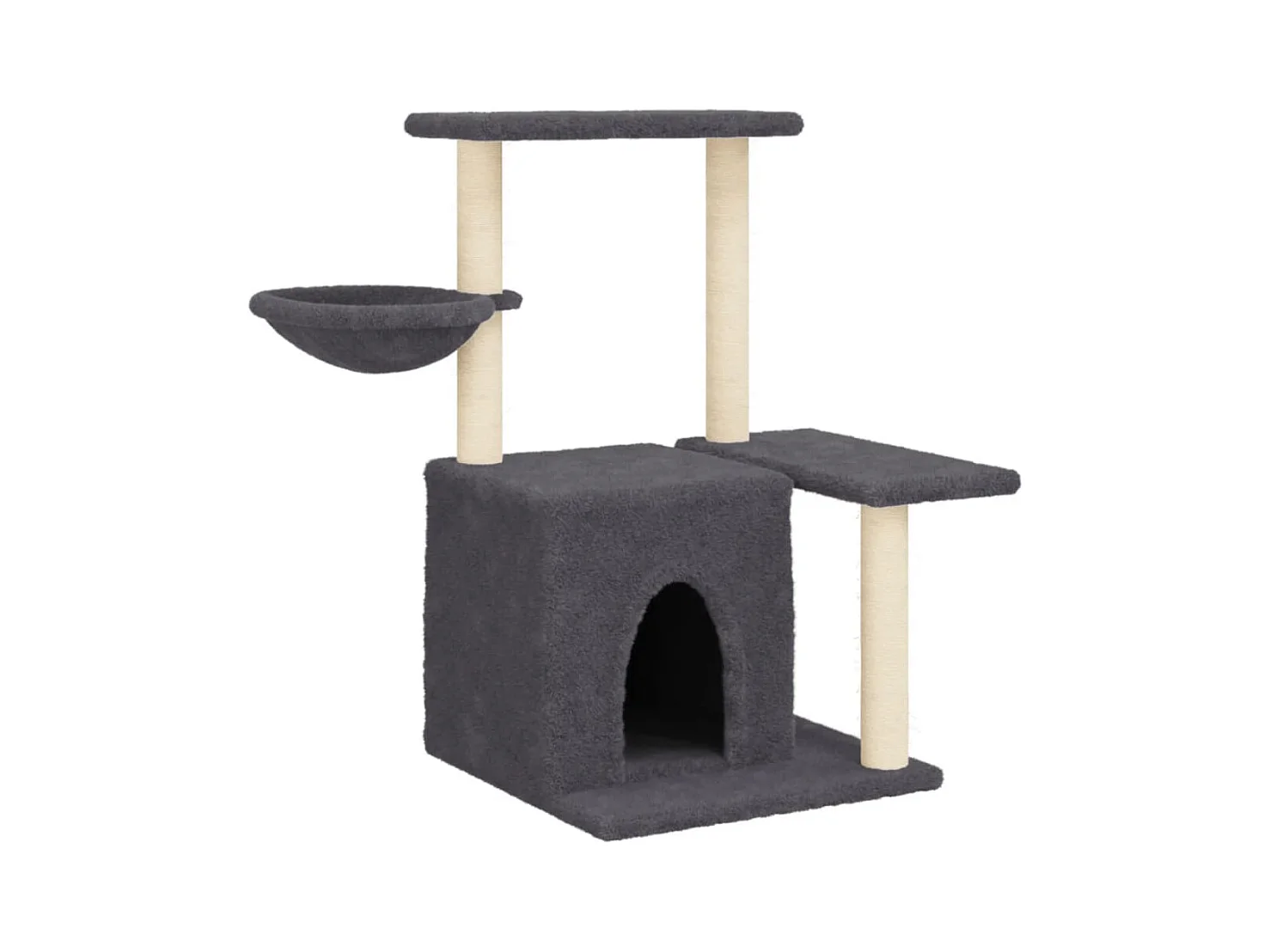 Hildborg  Arbre à chat avec griffoirs en sisal Gris foncé 83 cm