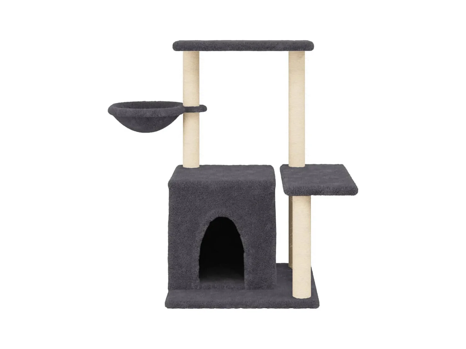 Hildborg  Arbre à chat avec griffoirs en sisal Gris foncé 83 cm