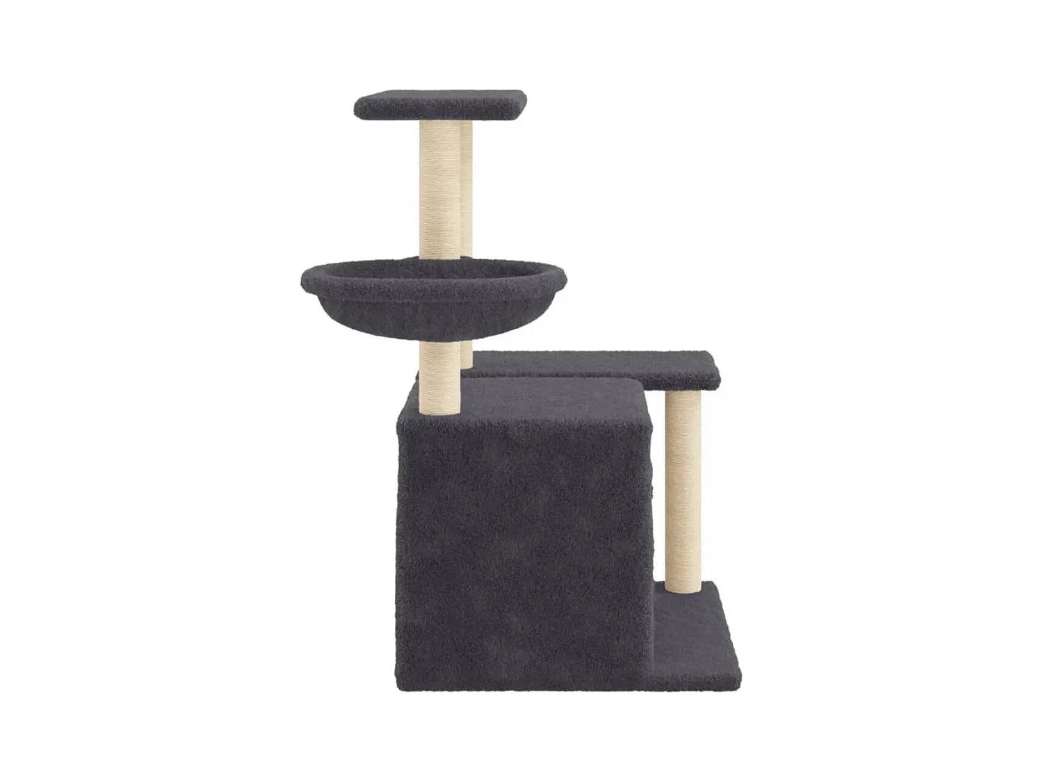 Hildborg  Arbre à chat avec griffoirs en sisal Gris foncé 83 cm