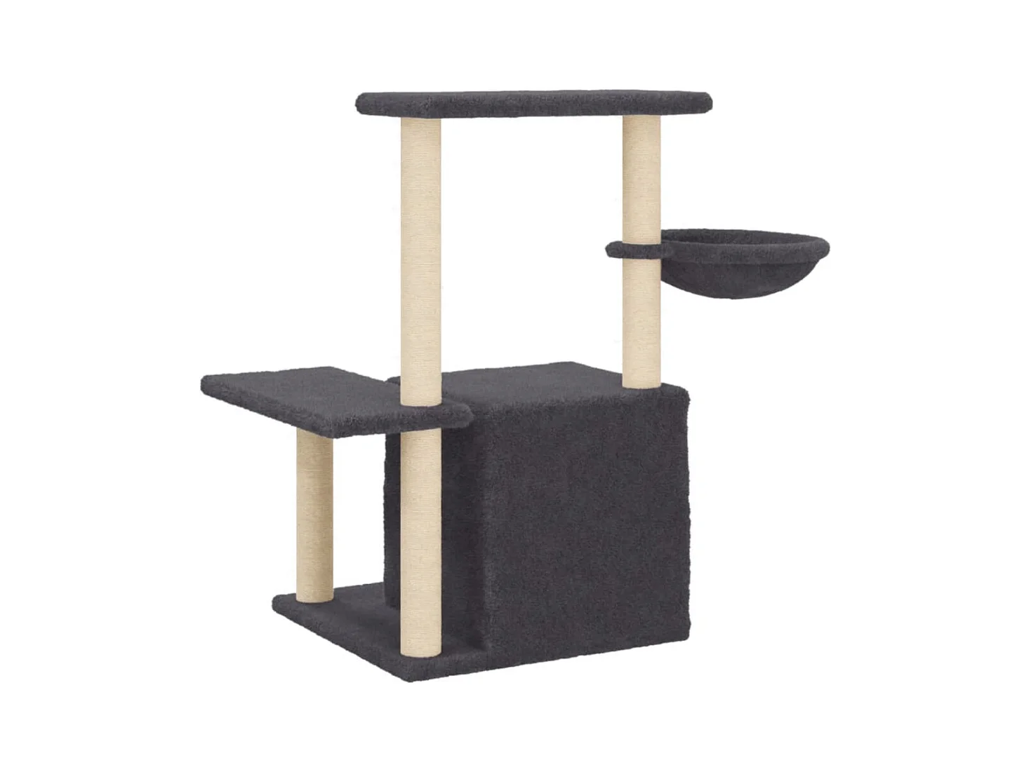 Hildborg  Arbre à chat avec griffoirs en sisal Gris foncé 83 cm