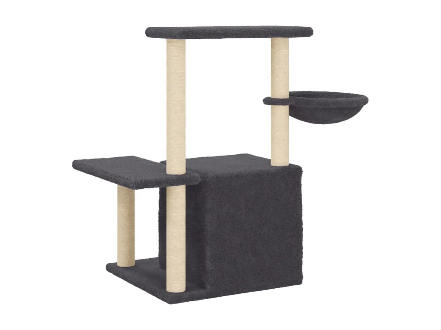 Hildborg  Arbre à chat avec griffoirs en sisal Gris foncé 83 cm