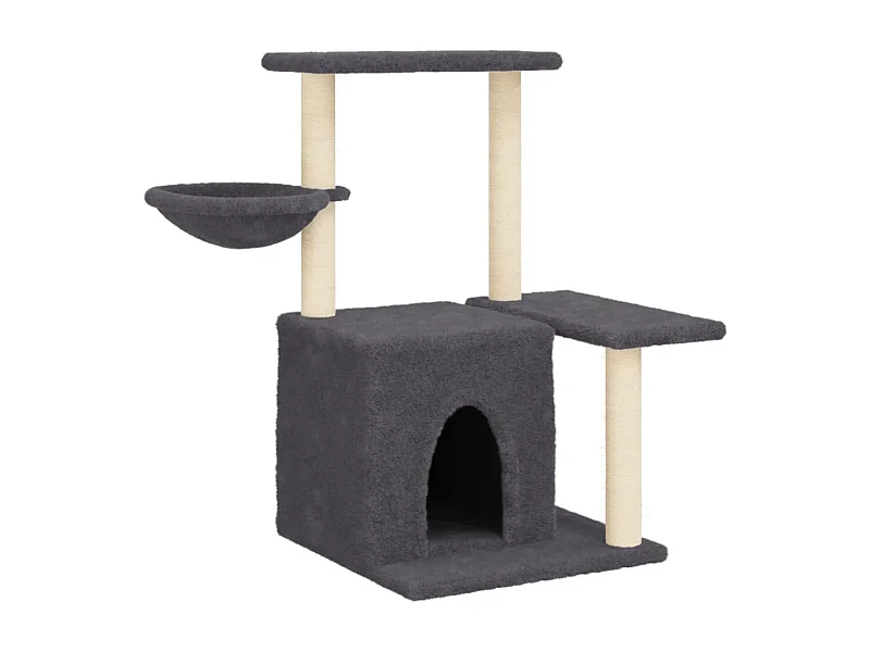 Hildborg  Rascador para gatos con postes de sisal gris oscuro 83 cm