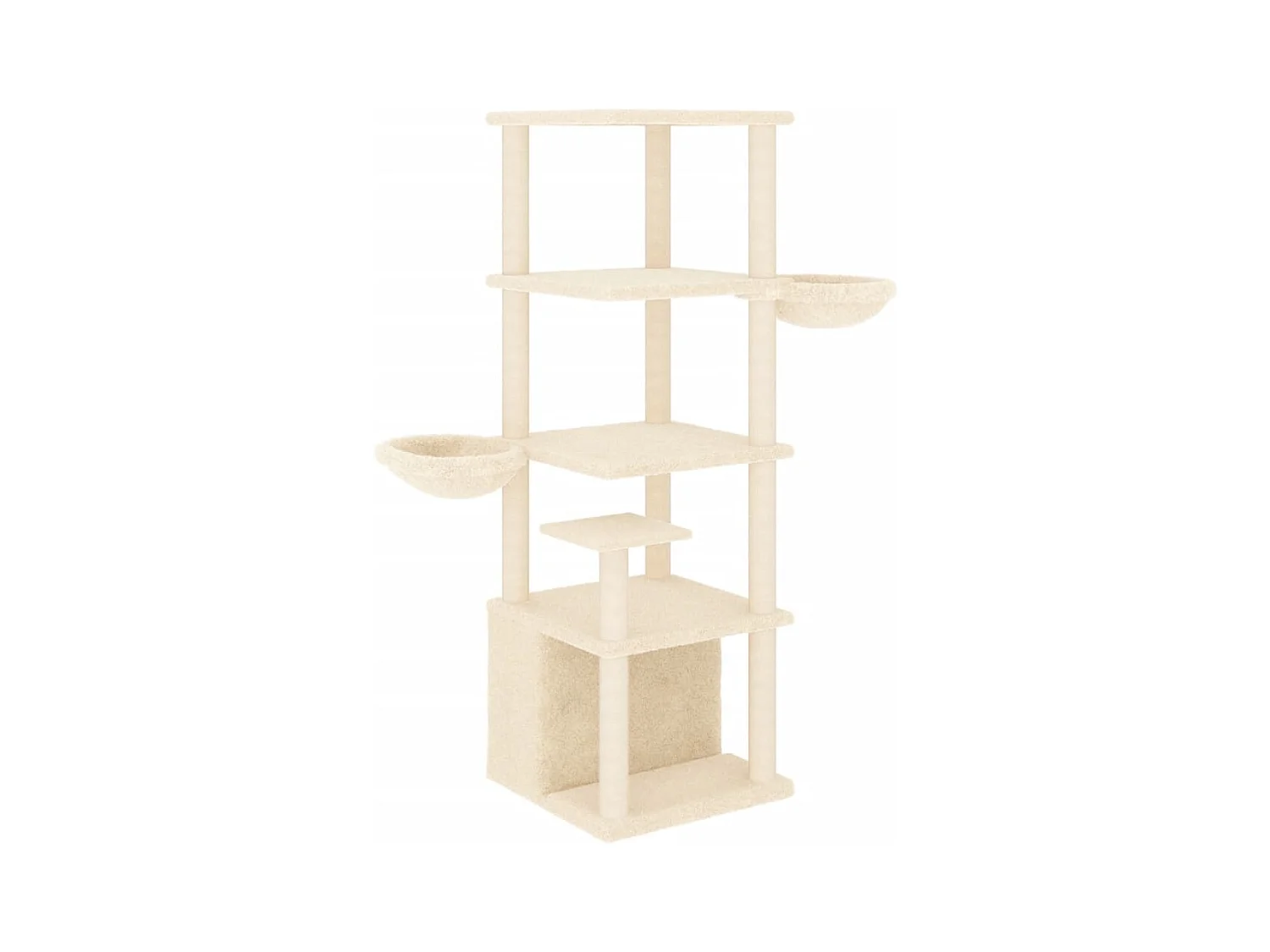 Domenico Salvatore  Arbre à chat avec griffoirs en sisal crème 147 cm
