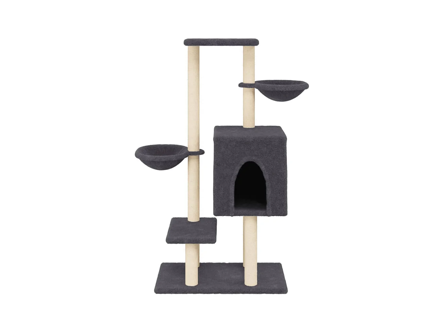 Laurent-Claude-Francis  Arbre à chat avec griffoirs en sisal gris foncé 117 cm