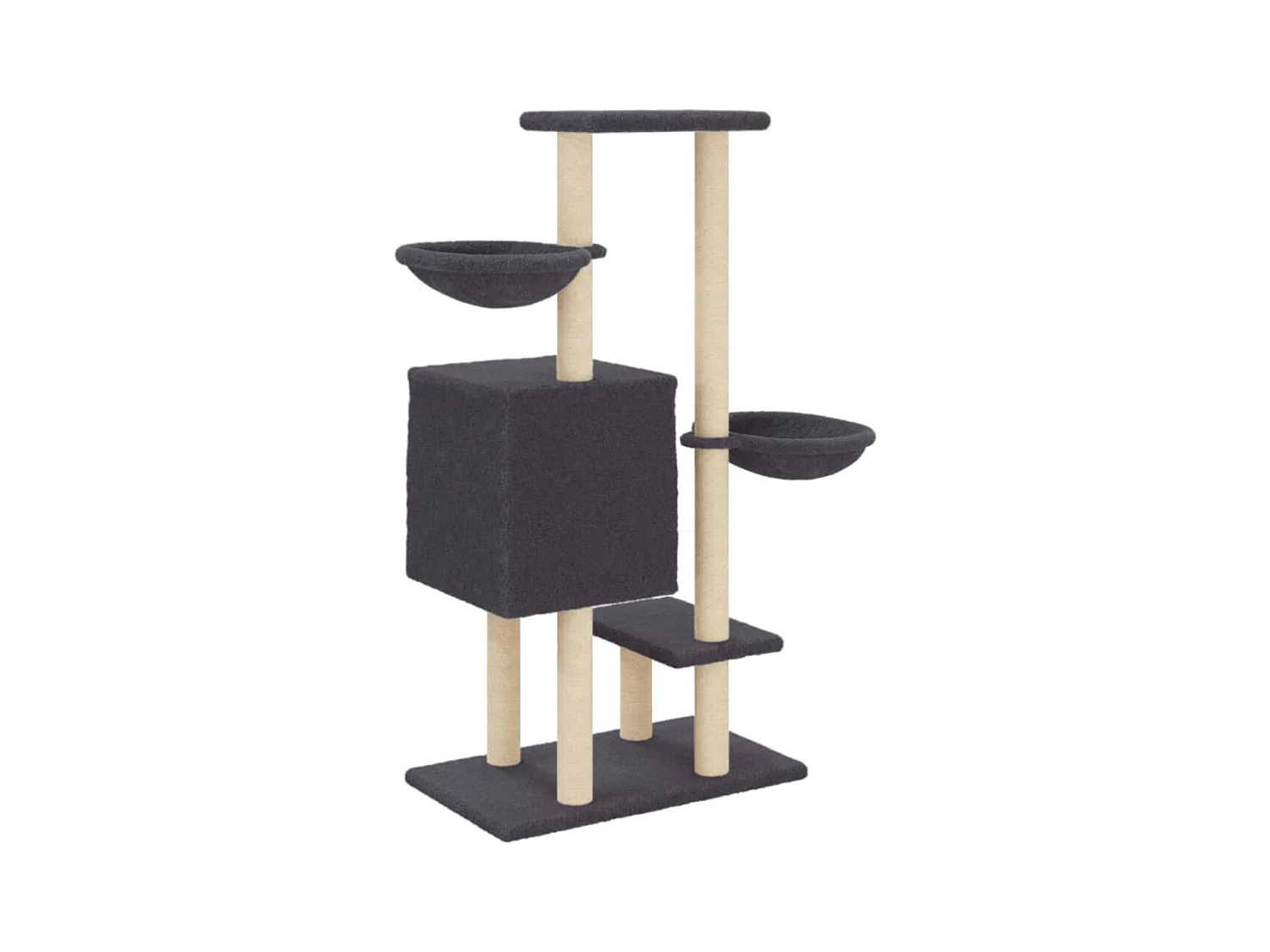 Laurent-Claude-Francis  Arbre à chat avec griffoirs en sisal gris foncé 117 cm