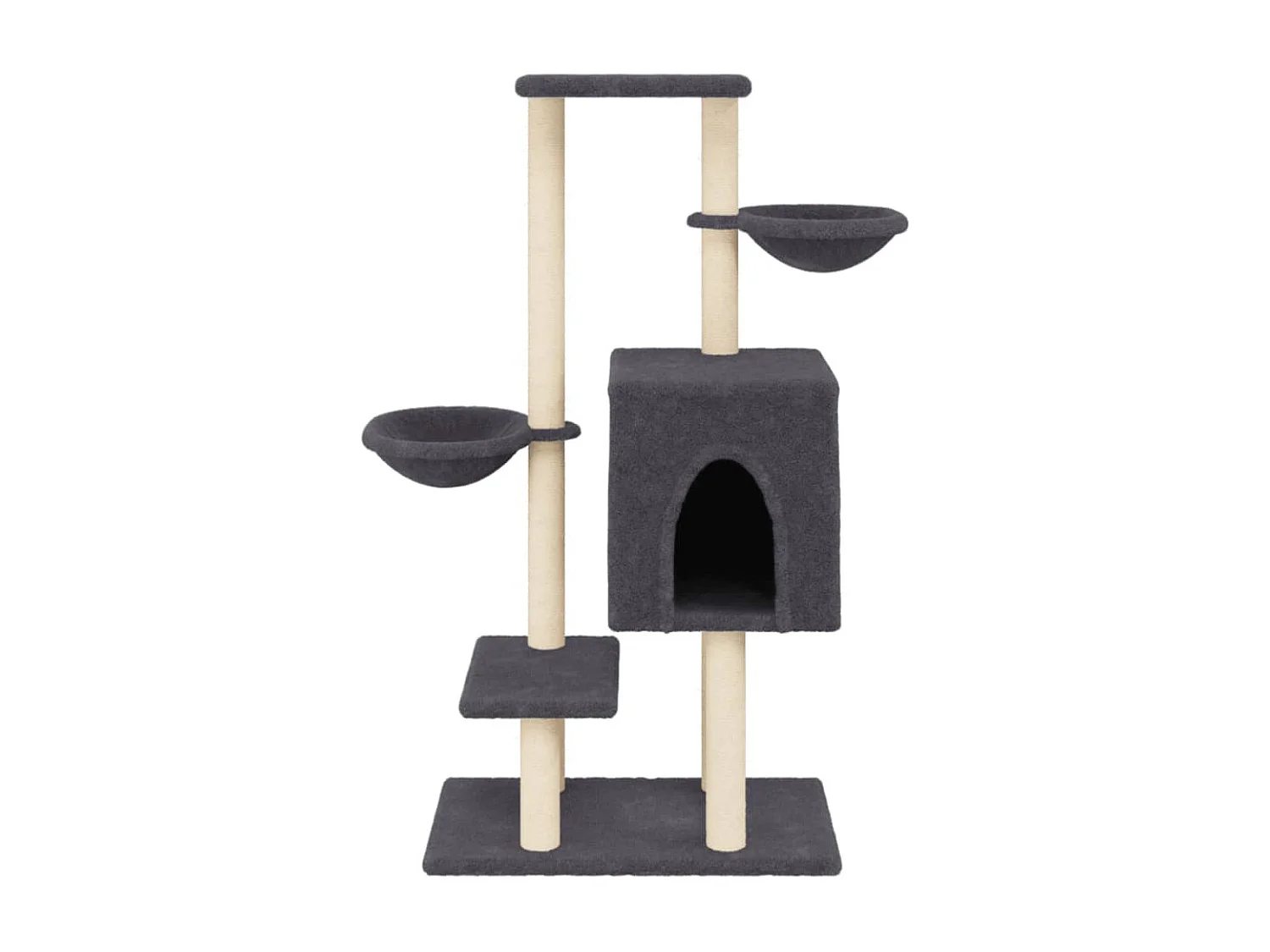 Laurent-Claude-Francis  Arbre à chat avec griffoirs en sisal gris foncé 117 cm