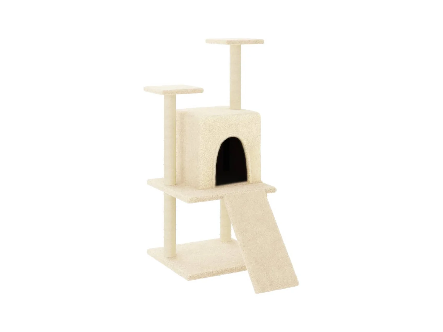 Torgunn  Arbre à chat avec griffoirs en sisal crème 110 cm