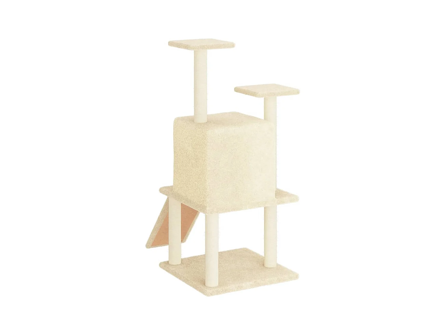 Torgunn  Arbre à chat avec griffoirs en sisal crème 110 cm