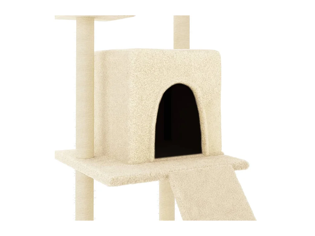 Torgunn  Arbre à chat avec griffoirs en sisal crème 110 cm