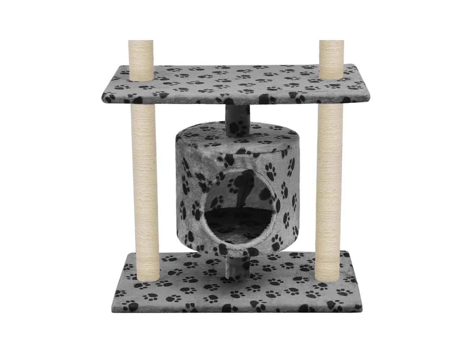 Sophie-Manon  Arbre à chat avec griffoir en sisal 95 cm Gris Motif de pattes