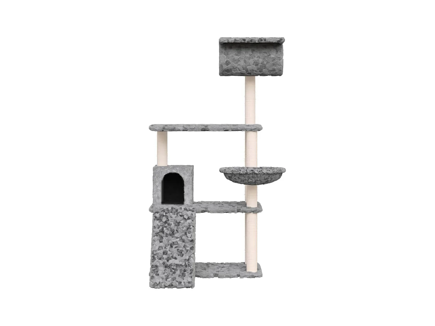 Yngvar  Arbre à chat avec griffoirs en sisal Gris clair 131 cm