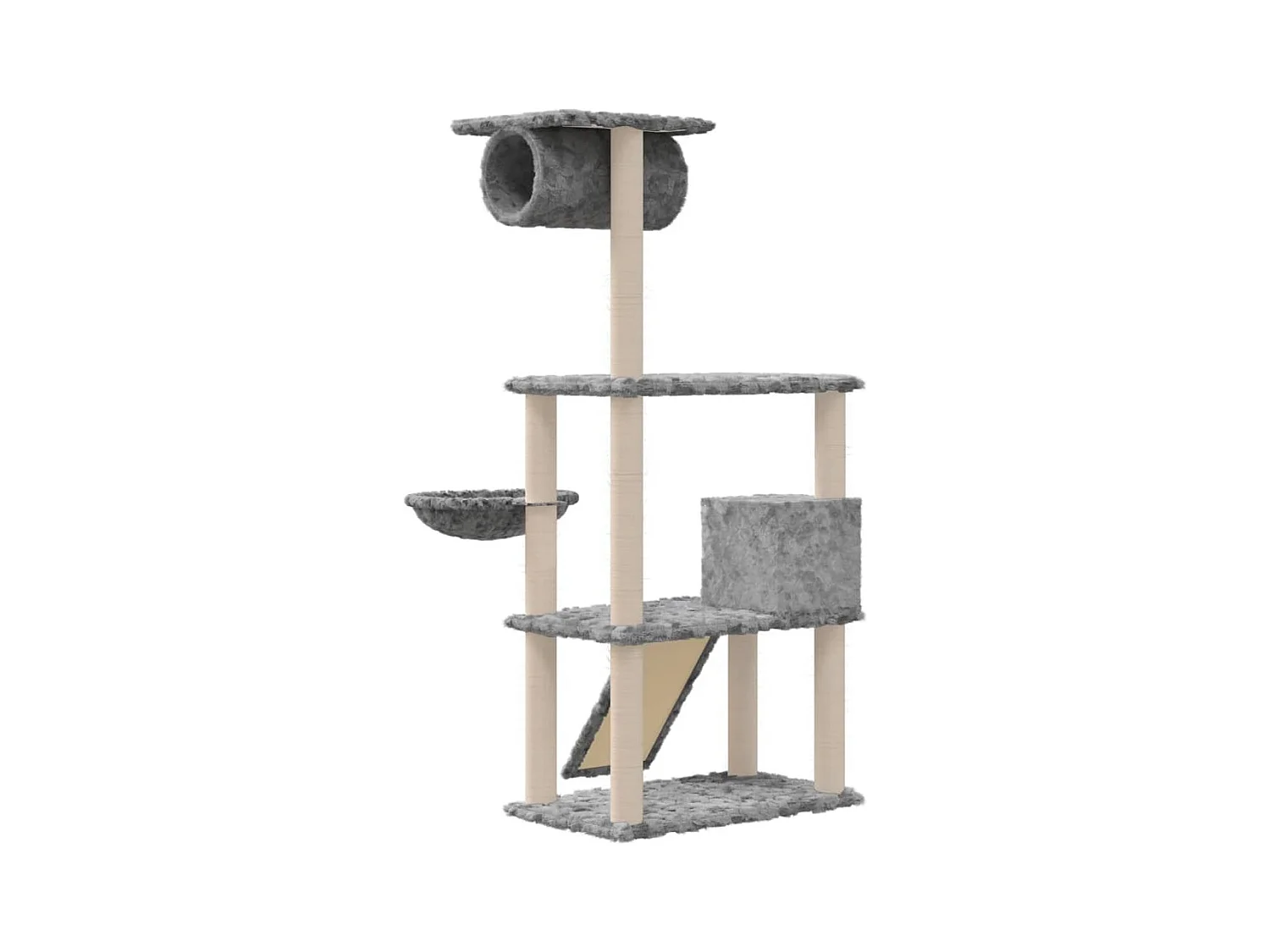 Yngvar  Arbre à chat avec griffoirs en sisal Gris clair 131 cm