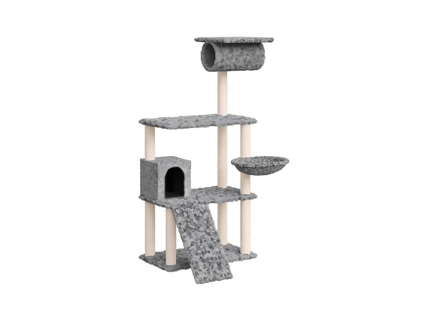 Yngvar  Arbre à chat avec griffoirs en sisal Gris clair 131 cm