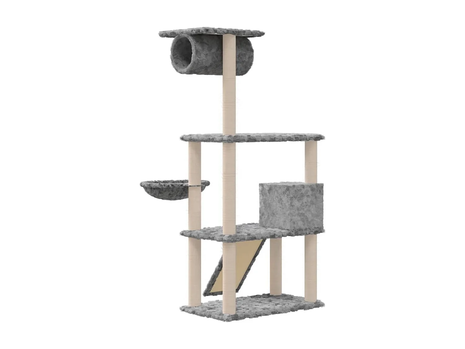 Yngvar  Arbre à chat avec griffoirs en sisal Gris clair 131 cm