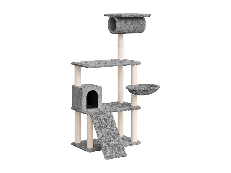 Yngvar  Arbre à chat avec griffoirs en sisal Gris clair 131 cm