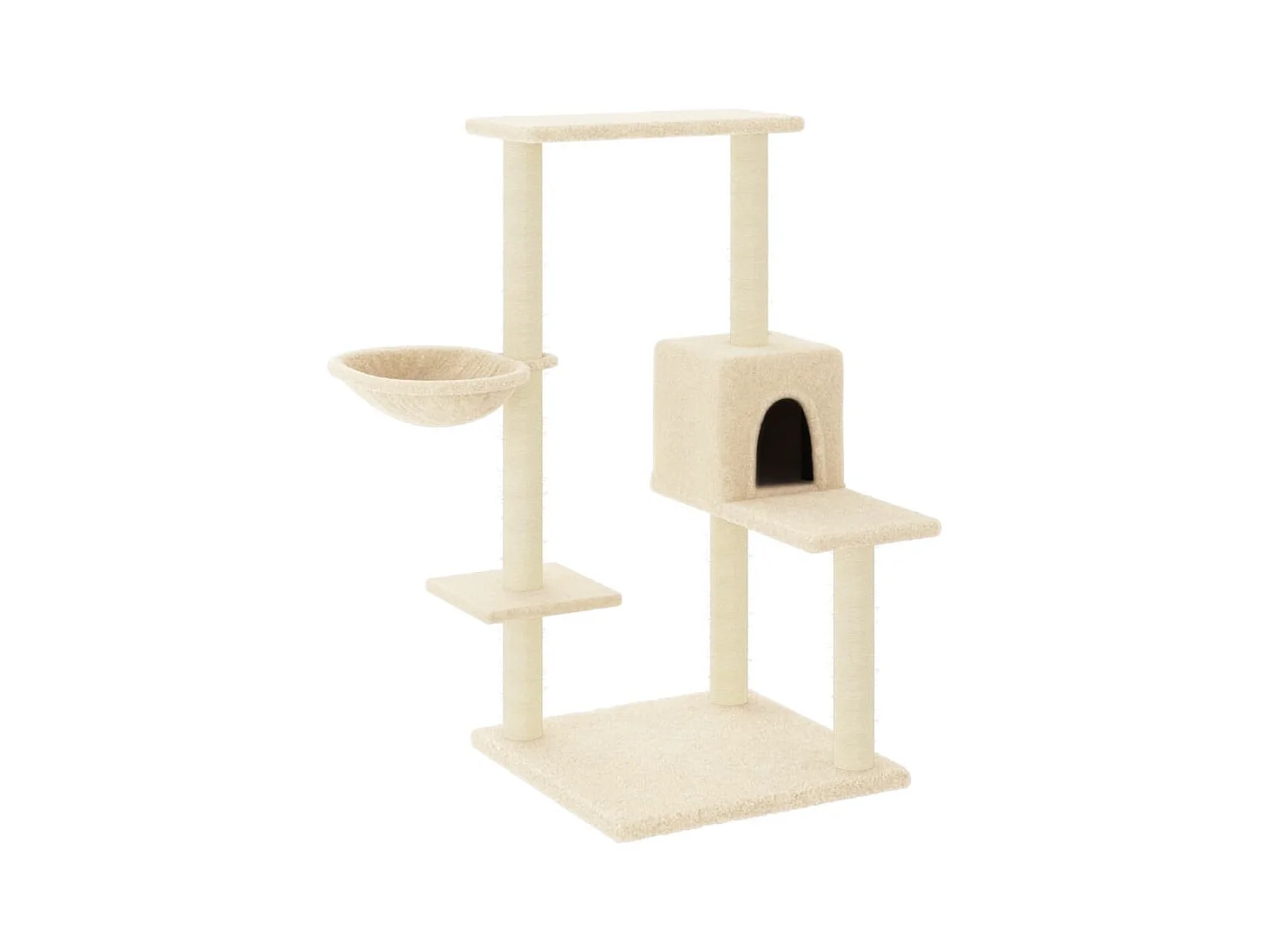 Jorva  Arbre à chat avec griffoirs en sisal Crème 95 cm