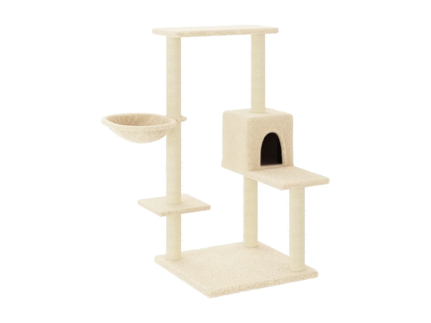 Jorva  Arbre à chat avec griffoirs en sisal Crème 95 cm