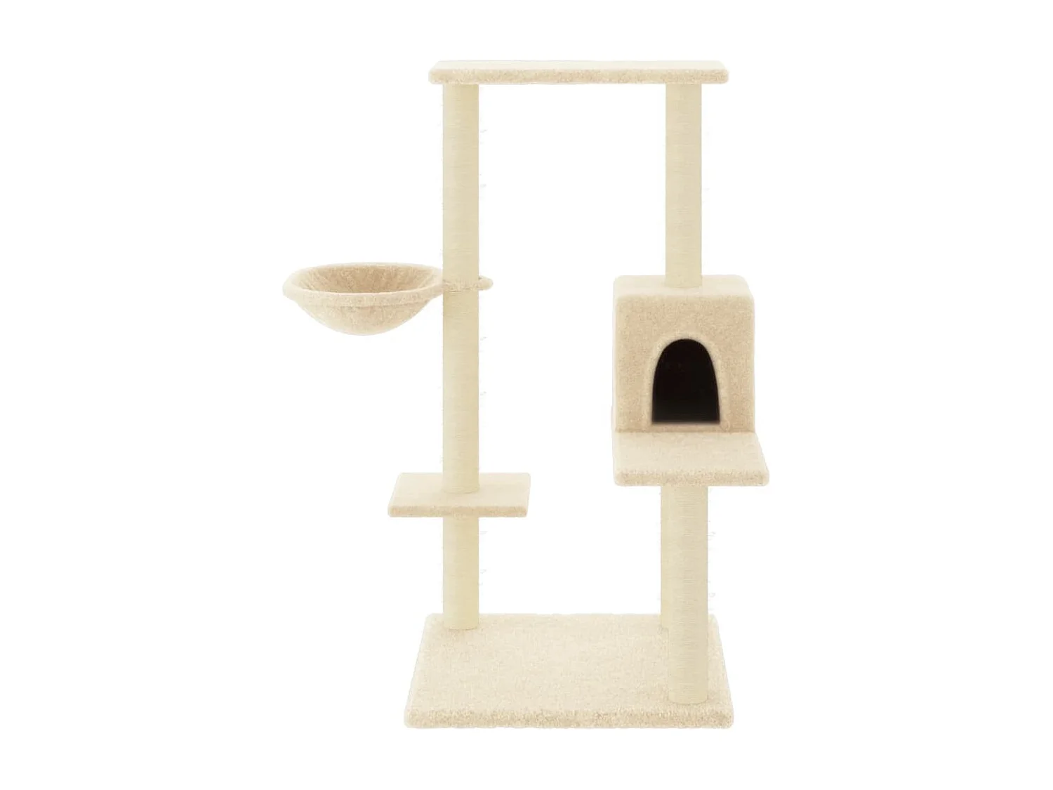 Jorva  Arbre à chat avec griffoirs en sisal Crème 95 cm