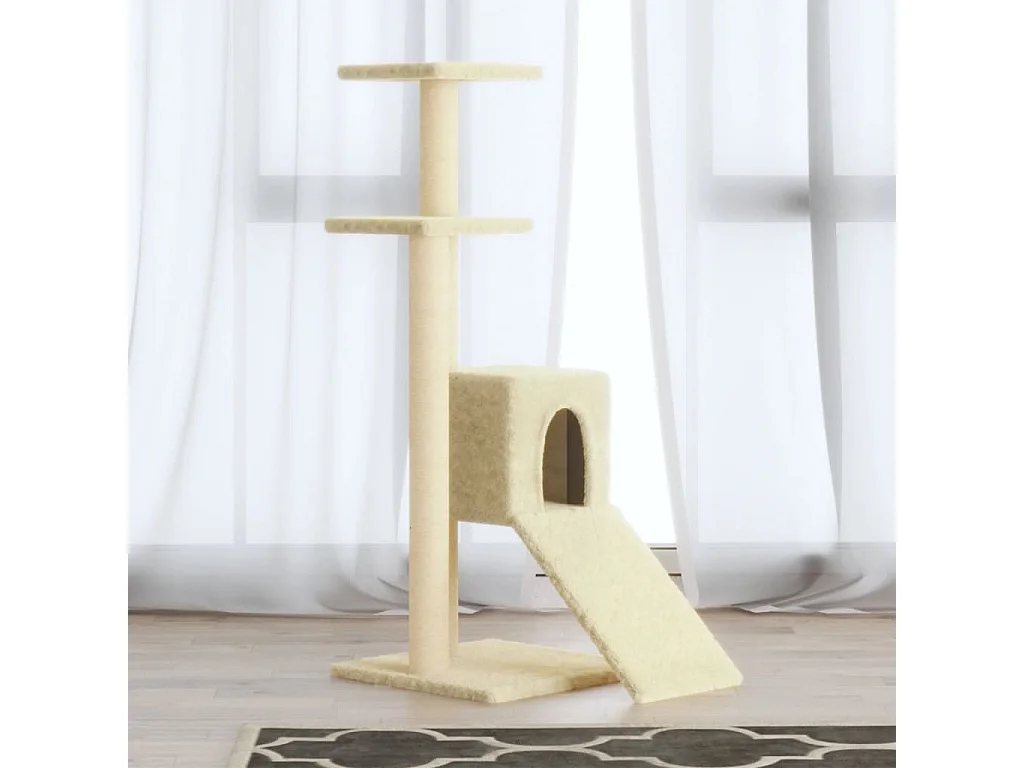 Dragør  Arbre à chat avec griffoirs en sisal Crème 92 cm