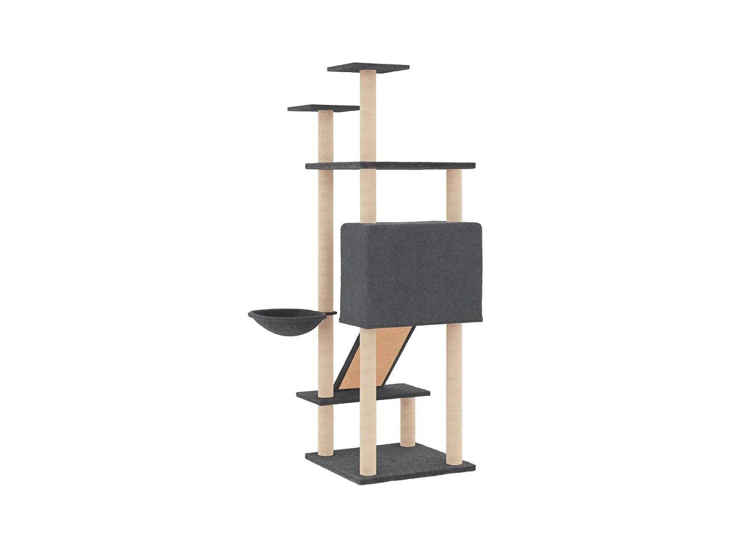Rémi-Roland  Arbre à chat avec griffoirs en sisal Gris foncé 153 cm