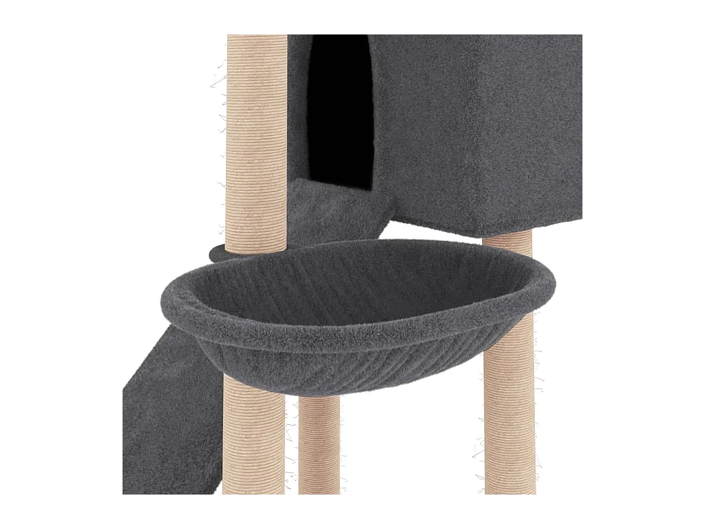 Rémi-Roland  Arbre à chat avec griffoirs en sisal Gris foncé 153 cm