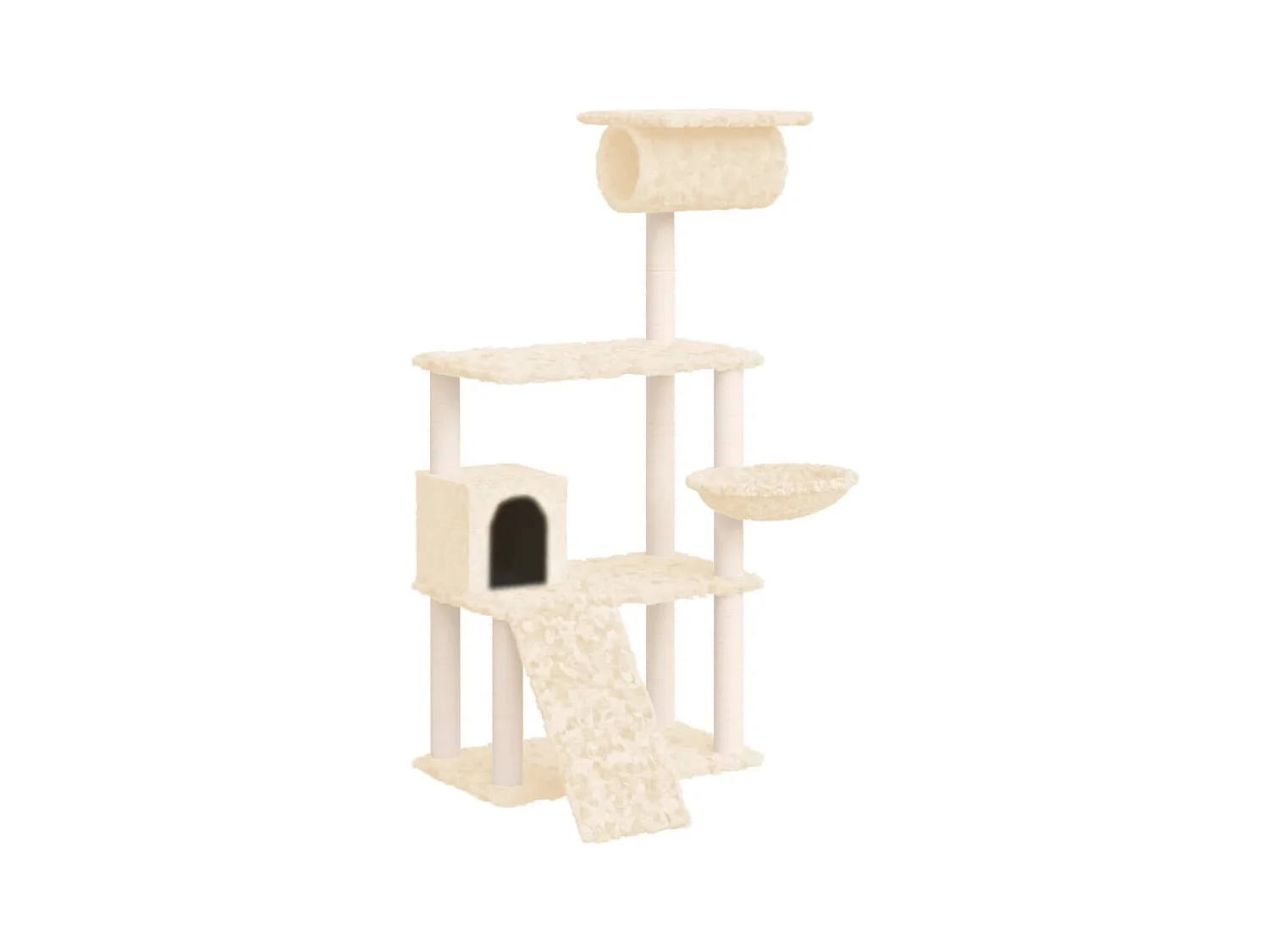 Yngvar  Arbre à chat avec griffoirs en sisal Crème 131 cm