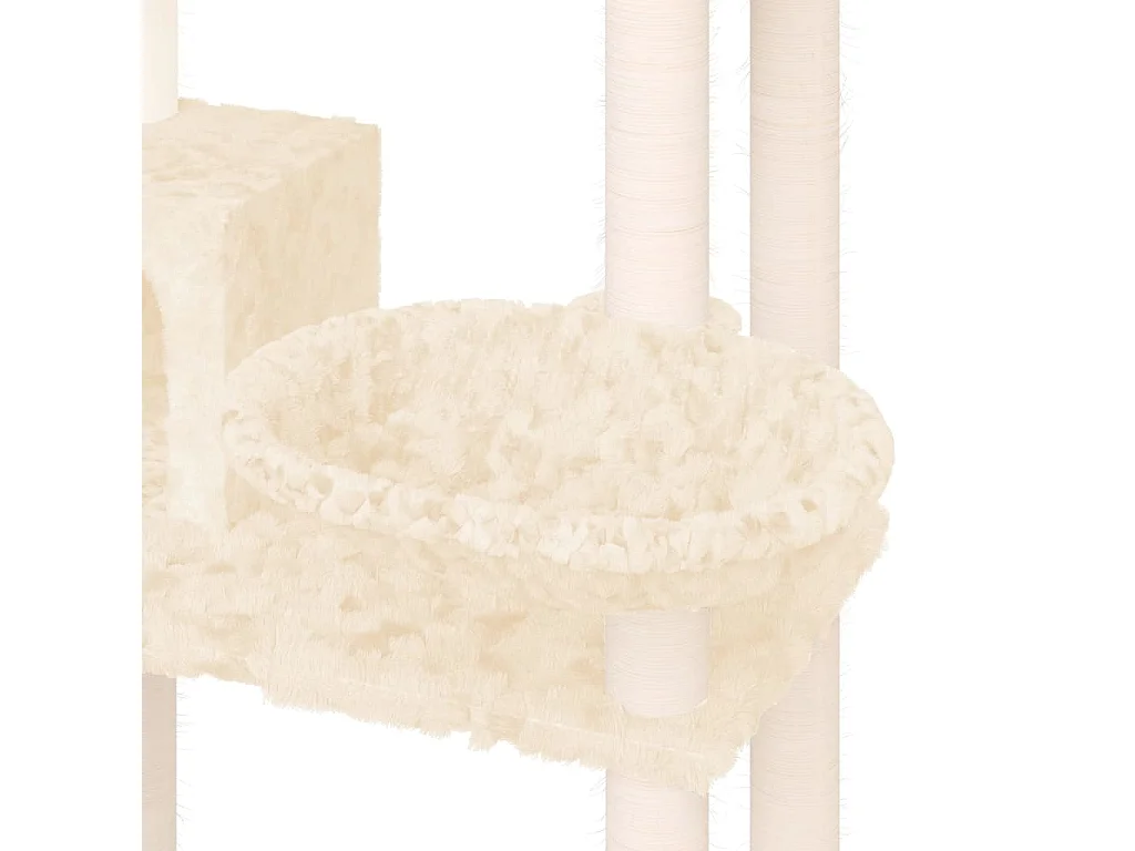 Yngvar  Arbre à chat avec griffoirs en sisal Crème 131 cm