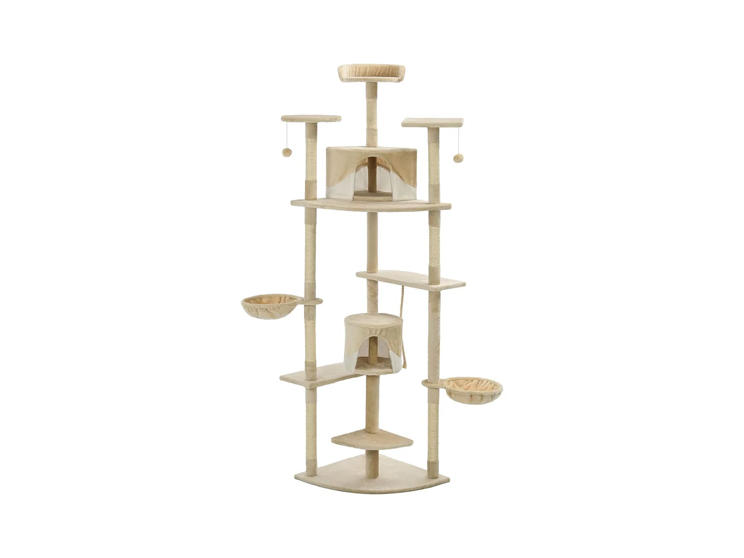 Junction City  Arbre à chat avec griffoirs en sisal 203 cm Beige et Blanc